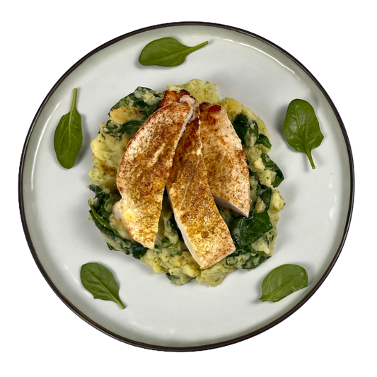 Stamppot Spinazie-Basilicum met Kipfilet