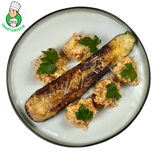 Tomatenrisotto met Courgette en Kaas