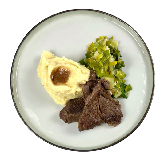Gestoofde Riblappen met Aardappelpuree en Prei